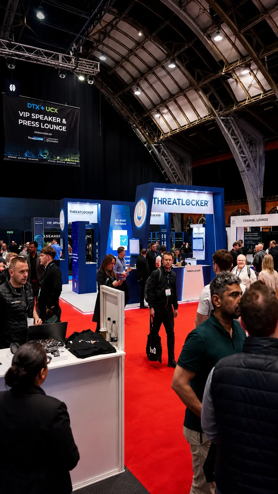 Attendees networking on the DTX Europe 2023 expo floor