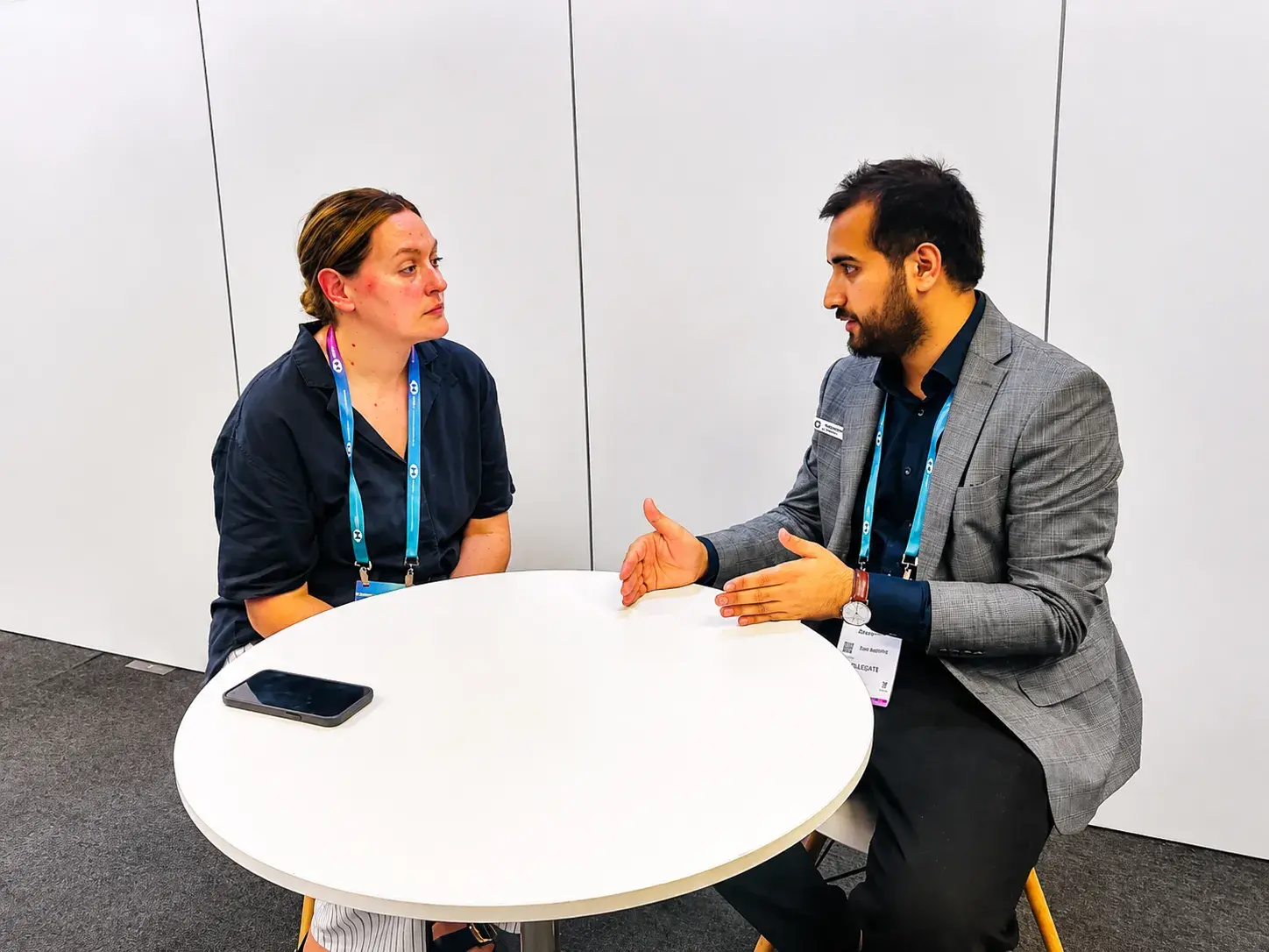 Grayphite in a one-to-one meeting at London Tech Week 2023
