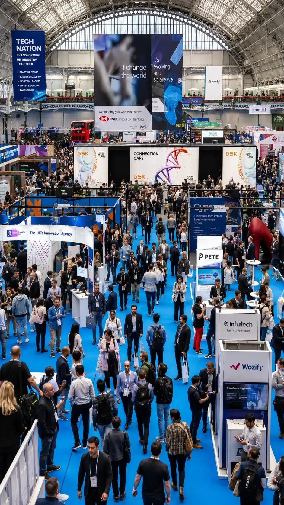 London Tech Week 2026 expo floor at Olympia London