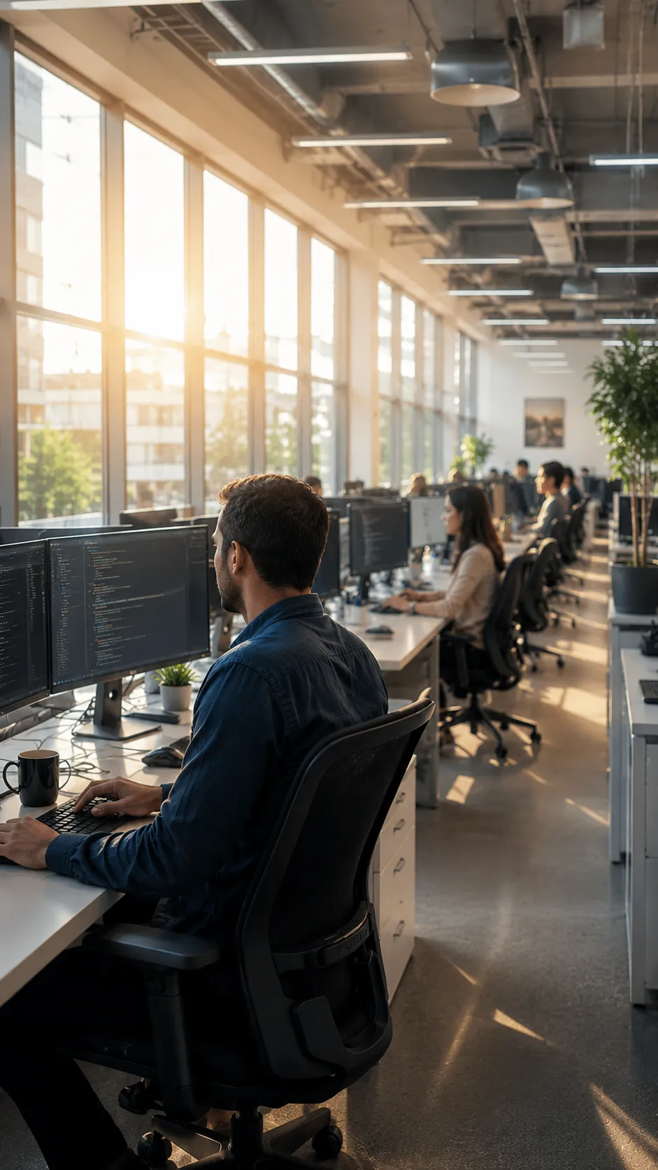 Team collaborating with AI systems and agents